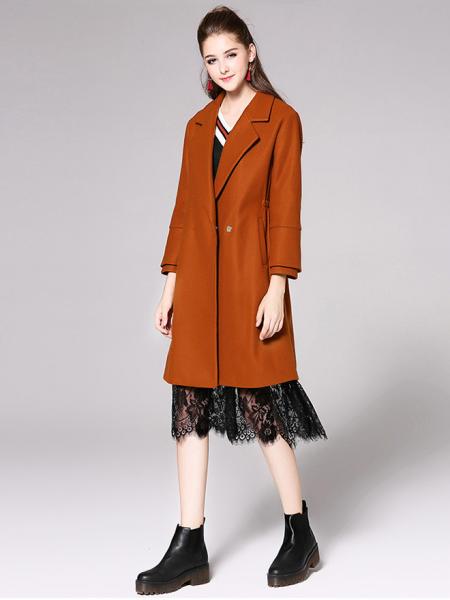 Single Button Layered Long Flare Sleeves Thick Womens Long Wool Coats