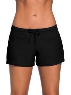 Smooth and Loose Fitting Elastic Drawstring Swimming Boardshort for Women